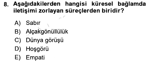 Uluslararası İletişim 2015-2016 Dönem Sonu Sınavı - 8. soru