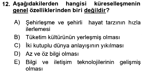 Uluslararası İletişim 2015-2016 Dönem Sonu Sınavı - 12. soru