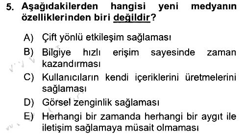 Uluslararası İletişim 2016-2017 Dönem Sonu Sınavı - 5. soru