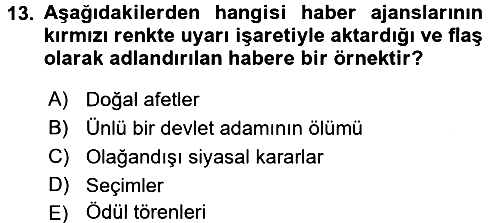 Uluslararası İletişim 2016-2017 Dönem Sonu Sınavı - 13. soru