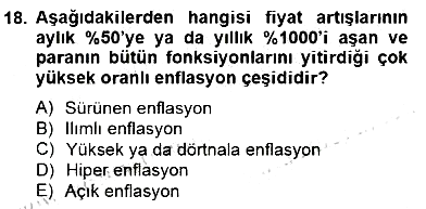 Ekonomik Analiz 2014-2015 Ara Sınav - 18. soru