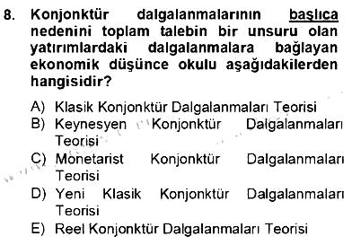 Ekonomik Analiz 2012-2013 Dönem Sonu Sınavı - 8. soru