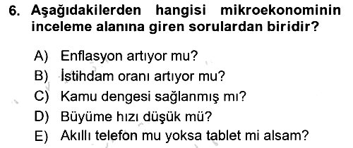 Ekonomik Analiz 2022-2023 Yaz Okulu Sınavı - 6. soru