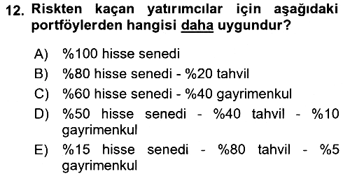 Portföy Yönetimi 2016-2017 Ara Sınav - 12. soru