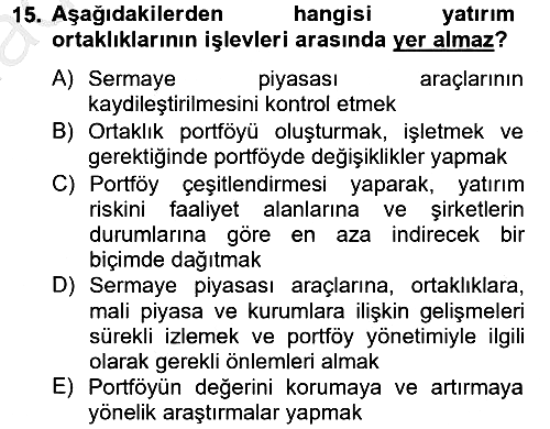 Sermaye Piyasası Hukuku 2012-2013 Ara Sınav - 15. soru