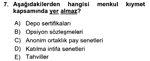 Sermaye Piyasası Hukuku 2018-2019 Ara Sınav - 7. soru