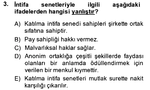Sermaye Piyasası Hukuku 2013-2014 Dönem Sonu Sınavı - 3. soru