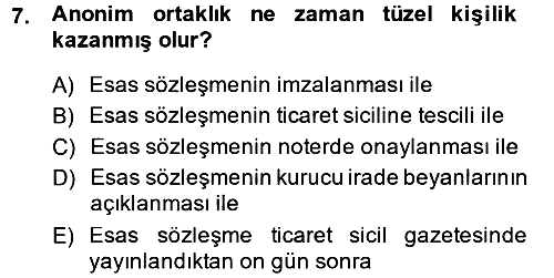 Sermaye Piyasası Hukuku 2014-2015 Dönem Sonu Sınavı - 7. soru