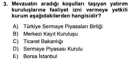 Sermaye Piyasası Hukuku 2018-2019 Dönem Sonu Sınavı - 3. soru