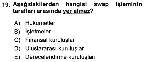 Türev Araçlar 2015-2016 Tek Ders Sınavı - 19. soru
