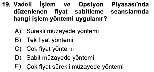 Türev Araçlar 2018-2019 Yaz Okulu Sınavı - 19. soru
