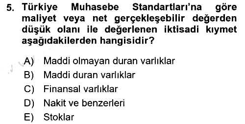 Envanter ve Bilanço 2019-2020 Ara Sınav - 5. soru
