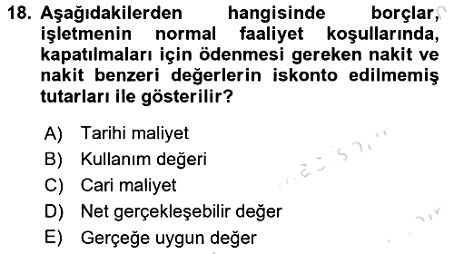 Envanter ve Bilanço 2023-2024 Ara Sınav - 18. soru