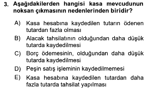 Envanter ve Bilanço 2015-2016 Dönem Sonu Sınavı - 3. soru