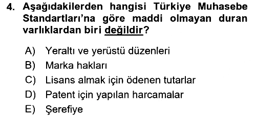 Envanter ve Bilanço 2016-2017 Dönem Sonu Sınavı - 4. soru