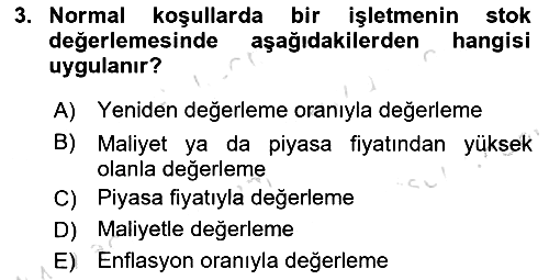 Envanter ve Bilanço 2023-2024 Yaz Okulu Sınavı - 3. soru