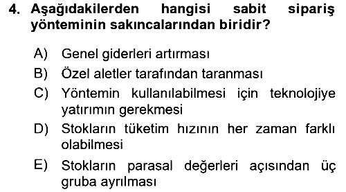 Maliyet Analizleri 2017-2018 Ara Sınav - 4. soru