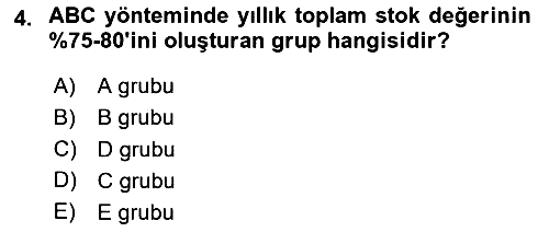 Maliyet Analizleri 2025-2026 Ara Sınav - 4. soru