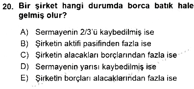 Muhasebe ve Hukuk 2015-2016 Ara Sınav - 20. soru