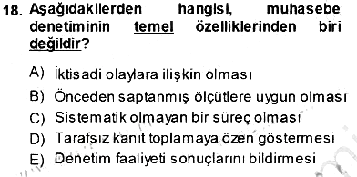 Muhasebe ve Hukuk 2013-2014 Tek Ders Sınavı - 18. soru