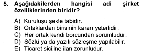 Şirketler Muhasebesi 2012-2013 Ara Sınav - 5. soru