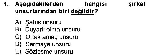 Şirketler Muhasebesi 2012-2013 Dönem Sonu Sınavı - 1. soru