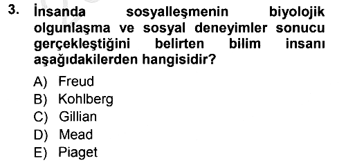 Anne Baba Eğitimi 2012-2013 Ara Sınav - 3. soru