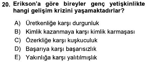 Anne Baba Eğitimi 2016-2017 Ara Sınav - 20. soru