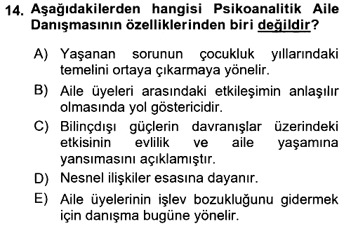 Anne Baba Eğitimi 2017-2018 Ara Sınav - 14. soru