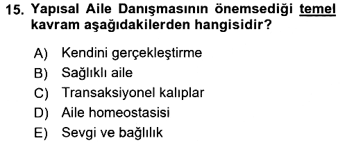 Anne Baba Eğitimi 2017-2018 Ara Sınav - 15. soru