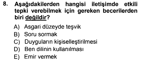 Anne Baba Eğitimi 2012-2013 Dönem Sonu Sınavı - 8. soru