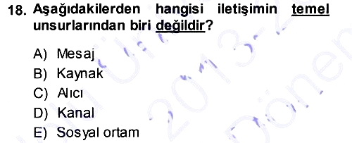 Anne Baba Eğitimi 2013-2014 Dönem Sonu Sınavı - 18. soru