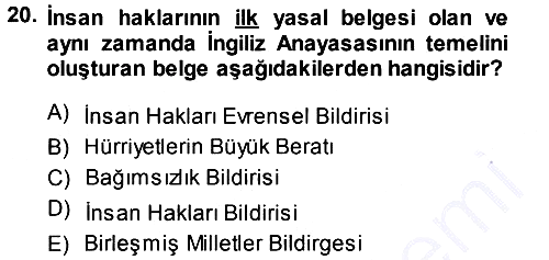 Anne Baba Eğitimi 2013-2014 Dönem Sonu Sınavı - 20. soru