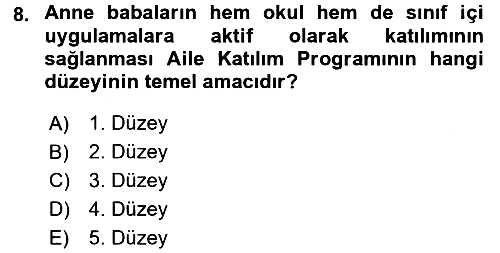 Anne Baba Eğitimi 2015-2016 Dönem Sonu Sınavı - 8. soru