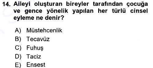 Anne Baba Eğitimi 2015-2016 Dönem Sonu Sınavı - 14. soru
