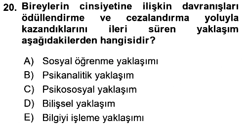 Anne Baba Eğitimi 2016-2017 Dönem Sonu Sınavı - 20. soru
