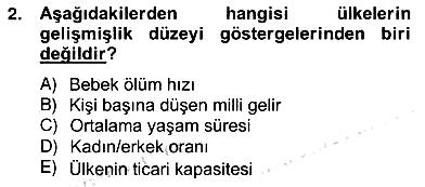 Anne Çocuk Sağlığı Ve İlkyardım 2012-2013 Ara Sınav - 2. soru