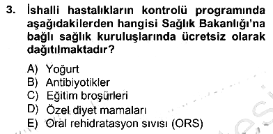 Anne Çocuk Sağlığı Ve İlkyardım 2012-2013 Ara Sınav - 3. soru