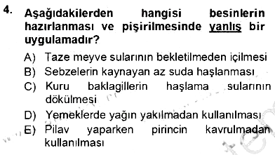 Anne Ve Çocuk Beslenmesi 2012-2013 Ara Sınav - 4. soru