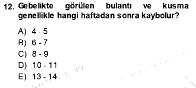 Anne Ve Çocuk Beslenmesi 2013-2014 Ara Sınav - 12. soru