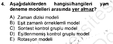 Bilimsel Araştırma Yöntemleri 2012-2013 Dönem Sonu Sınavı - 4. soru
