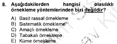 Bilimsel Araştırma Yöntemleri 2012-2013 Dönem Sonu Sınavı - 8. soru
