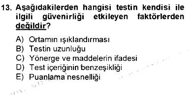 Bilimsel Araştırma Yöntemleri 2012-2013 Dönem Sonu Sınavı - 13. soru