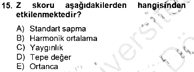 Bilimsel Araştırma Yöntemleri 2012-2013 Dönem Sonu Sınavı - 15. soru
