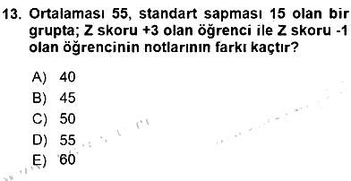 Bilimsel Araştırma Yöntemleri 2015-2016 Dönem Sonu Sınavı - 13. soru