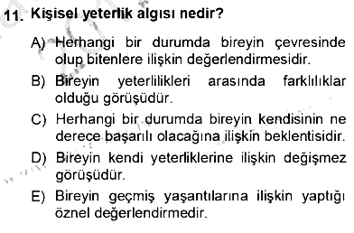 Çocuk Ruh Sağlığı 2012-2013 Ara Sınav - 11. soru