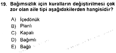 Çocuk Ruh Sağlığı 2015-2016 Ara Sınav - 19. soru