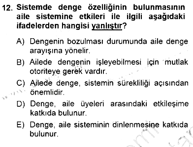 Çocuk Ruh Sağlığı 2012-2013 Dönem Sonu Sınavı - 12. soru