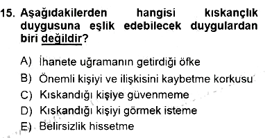 Çocuk Ruh Sağlığı 2012-2013 Dönem Sonu Sınavı - 15. soru