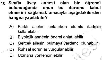 Çocuk Ruh Sağlığı 2015-2016 Dönem Sonu Sınavı - 10. soru